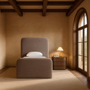  Meridian Fira Brown Chenille Fabric Upholstered Twin Bed IMAGE 2