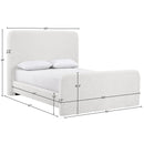  Meridian Fira Cream Chenille Fabric Upholstered Full Bed IMAGE 11