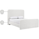  Meridian Fira Cream Chenille Fabric Upholstered Full Bed IMAGE 12