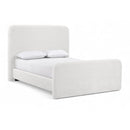  Meridian Fira Cream Chenille Fabric Upholstered Full Bed IMAGE 1