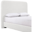  Meridian Fira Cream Chenille Fabric Upholstered Full Bed IMAGE 6