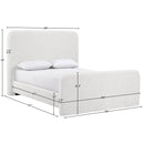  Meridian Fira Cream Chenille Fabric Upholstered King Bed IMAGE 11