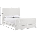  Meridian Fira Cream Chenille Fabric Upholstered Queen Bed IMAGE 11