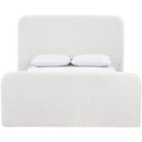  Meridian Fira Cream Chenille Fabric Upholstered Queen Bed IMAGE 3