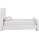  Meridian Fira Cream Chenille Fabric Upholstered Queen Bed IMAGE 4