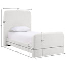  Meridian Fira Cream Chenille Fabric Upholstered Twin Bed IMAGE 11