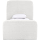  Meridian Fira Cream Chenille Fabric Upholstered Twin Bed IMAGE 3