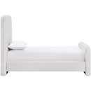  Meridian Fira Cream Chenille Fabric Upholstered Twin Bed IMAGE 4