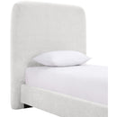  Meridian Fira Cream Chenille Fabric Upholstered Twin Bed IMAGE 6