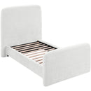  Meridian Fira Cream Chenille Fabric Upholstered Twin Bed IMAGE 7