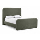  Meridian Fira Green Chenille Fabric Upholstered Full Bed IMAGE 1
