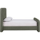  Meridian Fira Green Chenille Fabric Upholstered Full Bed IMAGE 4