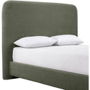  Meridian Fira Green Chenille Fabric Upholstered Full Bed IMAGE 6