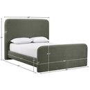  Meridian Fira Green Chenille Fabric Upholstered King Bed IMAGE 10