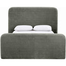  Meridian Fira Green Chenille Fabric Upholstered Queen Bed IMAGE 3