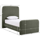 Meridian Fira Green Chenille Fabric Upholstered Twin Bed IMAGE 11