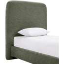  Meridian Fira Green Chenille Fabric Upholstered Twin Bed IMAGE 6