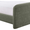  Meridian Fira Green Chenille Fabric Upholstered Twin Bed IMAGE 8