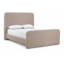  Meridian Fira Taupe Chenille Fabric Upholstered Full Bed IMAGE 1