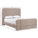  Meridian Fira Taupe Chenille Fabric Upholstered King Bed IMAGE 11