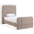  Meridian Fira Taupe Chenille Fabric Upholstered Twin Bed IMAGE 11
