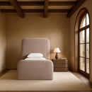  Meridian Fira Taupe Chenille Fabric Upholstered Twin Bed IMAGE 2
