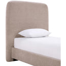  Meridian Fira Taupe Chenille Fabric Upholstered Twin Bed IMAGE 6