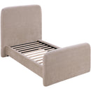  Meridian Fira Taupe Chenille Fabric Upholstered Twin Bed IMAGE 7