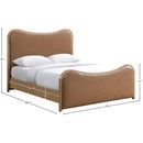  Meridian Arvada Cognac Vegan Leather Upholstered King Bed IMAGE 7