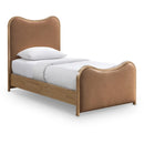  Meridian Arvada Cognac Vegan Leather Upholstered Twin Bed IMAGE 1