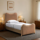  Meridian Arvada Cognac Vegan Leather Upholstered Twin Bed IMAGE 2