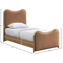  Meridian Arvada Cognac Vegan Leather Upholstered Twin Bed IMAGE 7