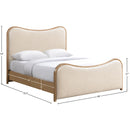  Meridian Arvada Cream Vegan Leather Upholstered Full Bed IMAGE 7