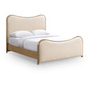  Meridian Arvada Cream Vegan Leather Upholstered King Bed IMAGE 1