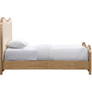  Meridian Arvada Cream Vegan Leather Upholstered Twin Bed IMAGE 3