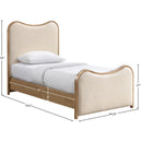  Meridian Arvada Cream Vegan Leather Upholstered Twin Bed IMAGE 7