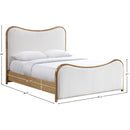  Meridian Arvada Cream Linen Textured Fabric Upholstered King Bed IMAGE 7