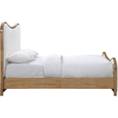  Meridian Arvada Cream Linen Textured Fabric Upholstered Queen Bed IMAGE 3