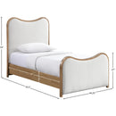  Meridian Arvada Cream Linen Textured Fabric Upholstered Twin Bed IMAGE 7