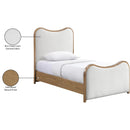  Meridian Arvada Cream Linen Textured Fabric Upholstered Twin Bed IMAGE 8