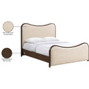  Meridian Arvada Cream Vegan Leather Upholstered Full Bed IMAGE 8