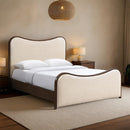  Meridian Arvada Cream Vegan Leather Upholstered Queen Bed IMAGE 2
