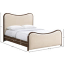  Meridian Arvada Cream Vegan Leather Upholstered Queen Bed IMAGE 7