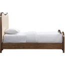  Meridian Arvada Cream Vegan Leather Upholstered Twin Bed IMAGE 3