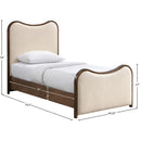  Meridian Arvada Cream Vegan Leather Upholstered Twin Bed IMAGE 7