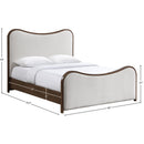  Meridian Arvada Beige Linen Textured Fabric Upholstered Full Bed IMAGE 7