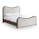  Meridian Arvada Beige Linen Textured Fabric Upholstered King Bed IMAGE 1