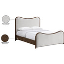  Meridian Arvada Beige Linen Textured Fabric Upholstered King Bed IMAGE 8