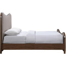  Meridian Arvada Brown Linen Textured Fabric Upholstered Full Bed IMAGE 3