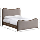  Meridian Arvada Brown Linen Textured Fabric Upholstered King Bed IMAGE 7